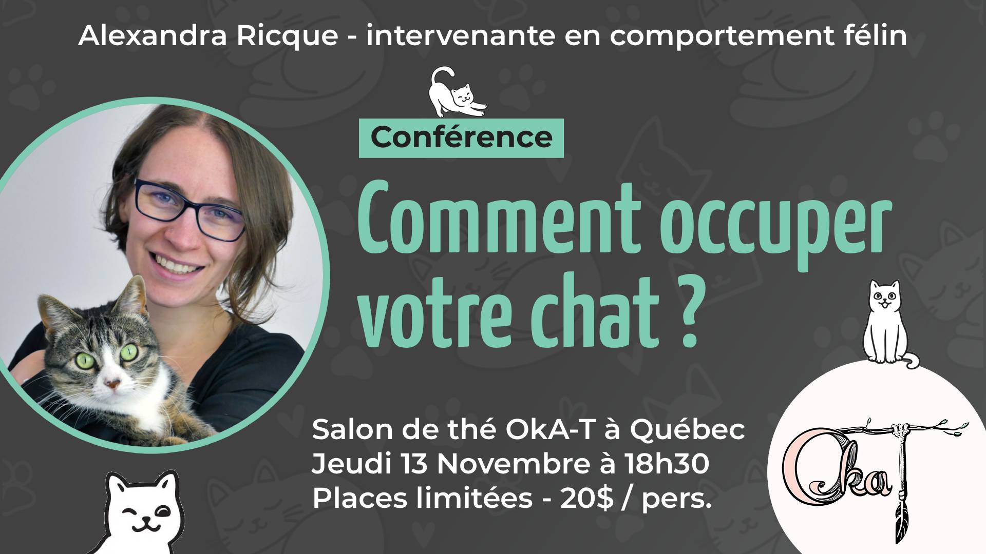 Conférence chez Oka-T Boutique: Comment occuper votre chat ?